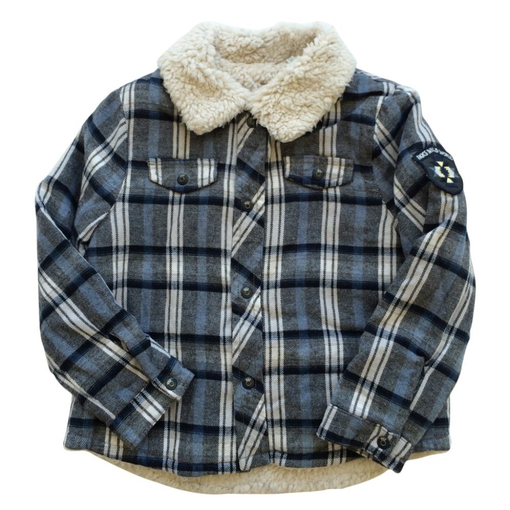 IKKS Boys Shirt Jacket Dark Blue Plaid